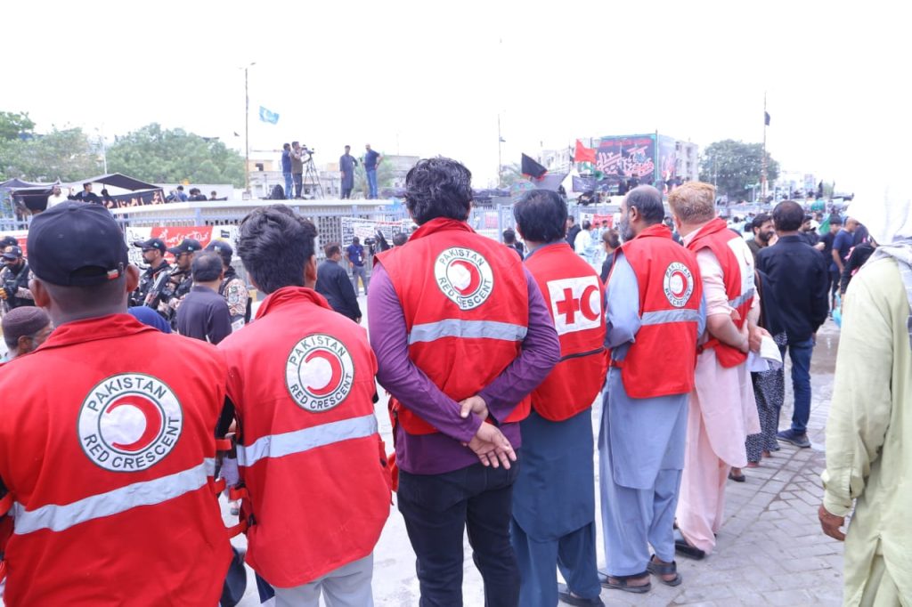 PRCS Emergency Response Force (ERF) was fully mobilized. Trained PRCS volunteers delivered first aid services to Azadaran-e-Hussain, addressing cases such as dehydration, fainting, minor injuries, and heatstroke.