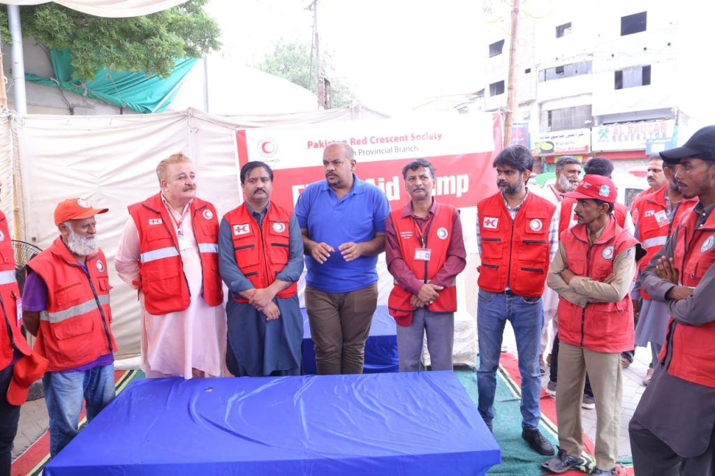 PRCS Emergency Response Force (ERF) was fully mobilized. Trained PRCS volunteers delivered first aid services to Azadaran-e-Hussain, addressing cases such as dehydration, fainting, minor injuries, and heatstroke.