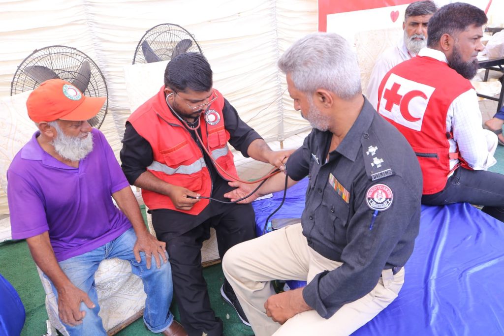 PRCS Emergency Response Force (ERF) was fully mobilized. Trained PRCS volunteers delivered first aid services to Azadaran-e-Hussain