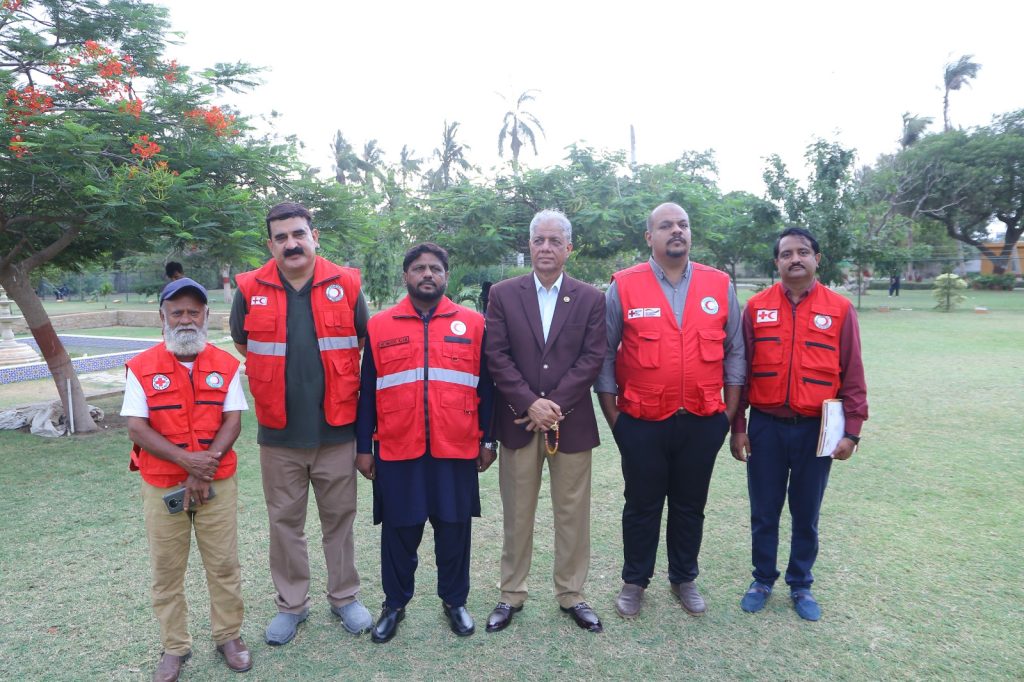 Pakistan Red Crescent Sindh Branch team at Governor’s House during Maarka-e-Haq celebrations