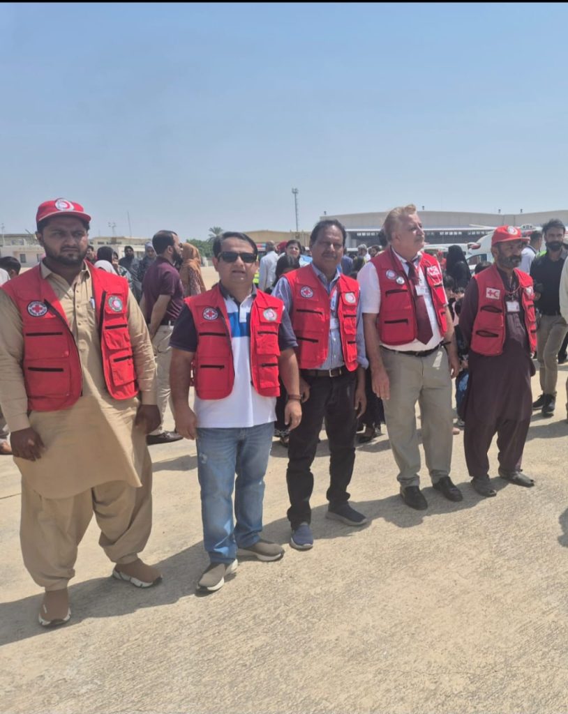 PRCS Sindh team in emergency response exercise at Jinnah International Airport Karachi