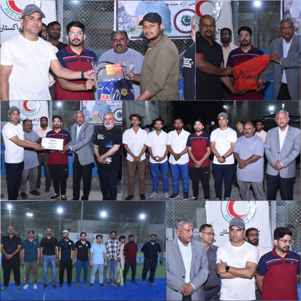 Rotary and PRCS team at cricket event in Karachi