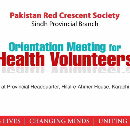 PRCS Sindh Organizes Orientation Session for Health Volunteers to Strengthen Humanitarian Response