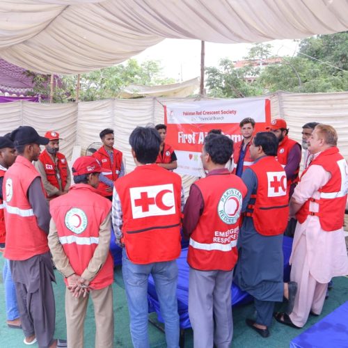 PRCS Sindh Sets Up First Aid Post at Numaish Chowrangi During Muharram Processions