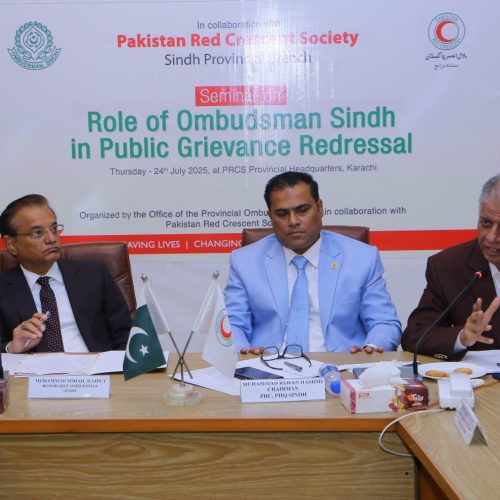 Pakistan Red Crescent Sindh Signs MoU with Provincial Ombudsman for Humanitarian Assistance