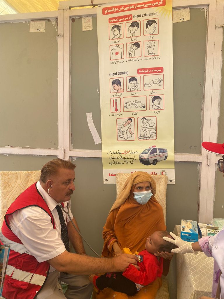 Cooling station providing shade and medical aid during PRCS Beat The Heat campaign