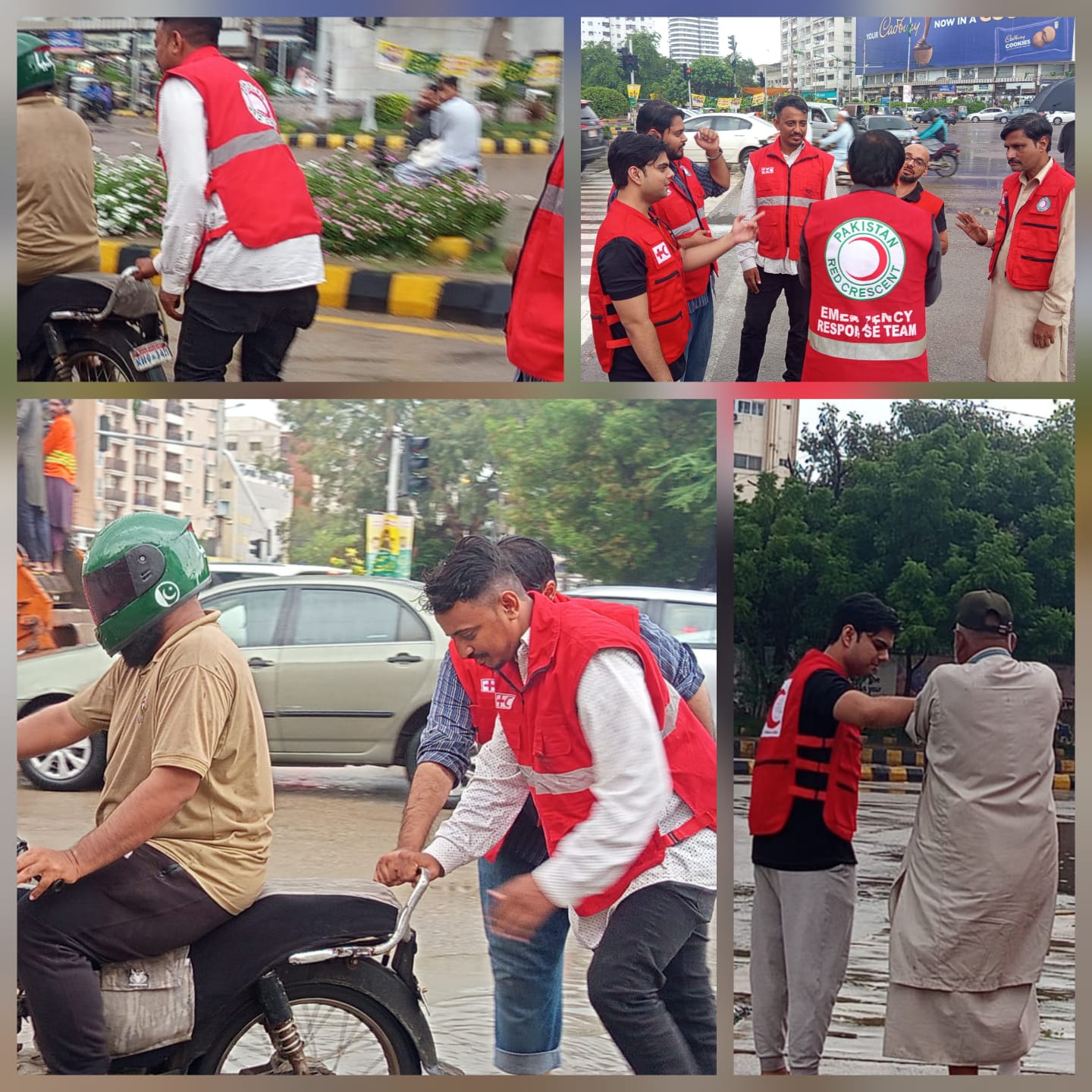 PRCS Sindh Emergency Response Corps providing first aid during Karachi flooding