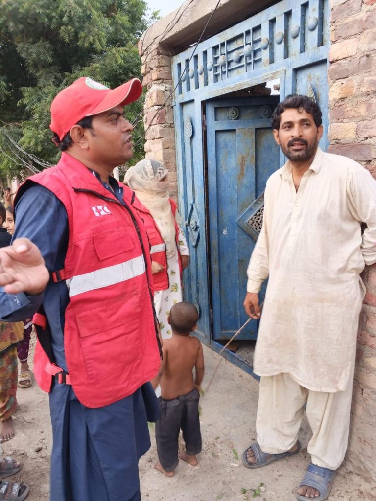PRCS Sindh teams mobilizing Community Disaster Response Teams for flood preparedness in vulnerable districts