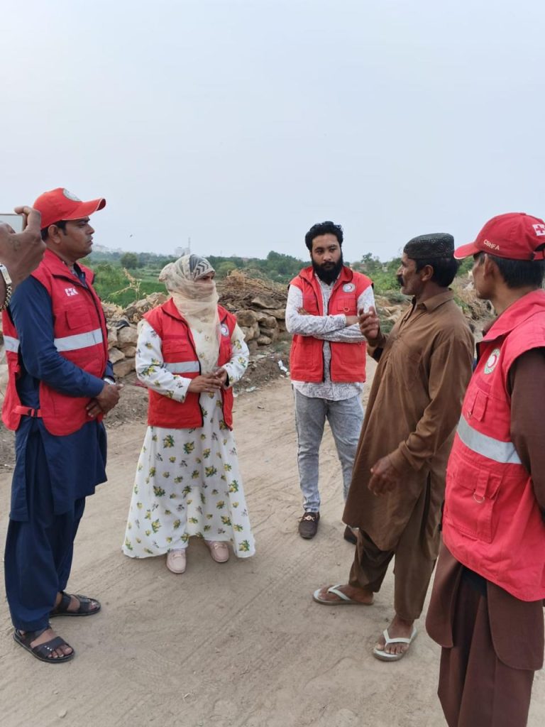 PRCS Sindh teams mobilizing Community Disaster Response Teams for flood preparedness in vulnerable districts