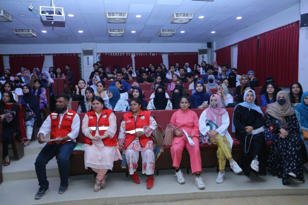 Students attending Climate Change and Health orientation session at JMDC