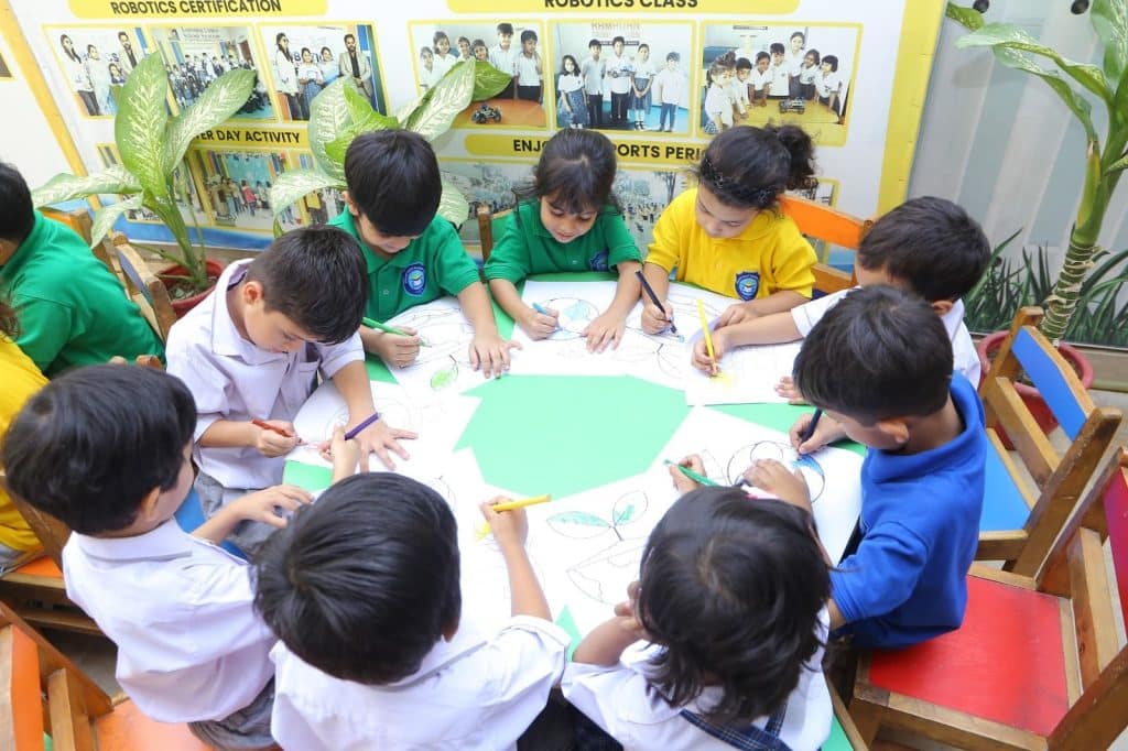 Students attending Climate Change and Road Safety awareness session at Brilliant Career Grammar School