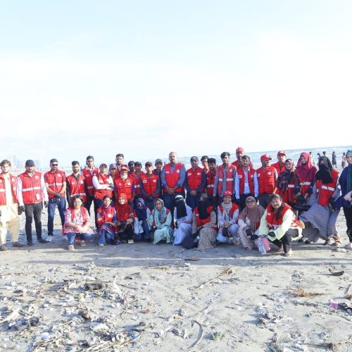 PRCS Sindh environmental awareness campaign at Sea View