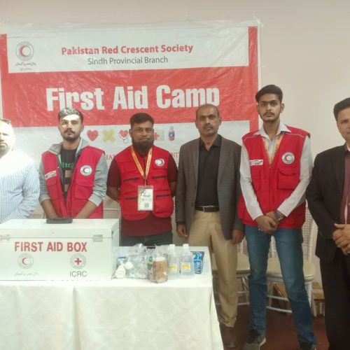 Chairman PRCS Sindh visiting First Aid Post at National Games