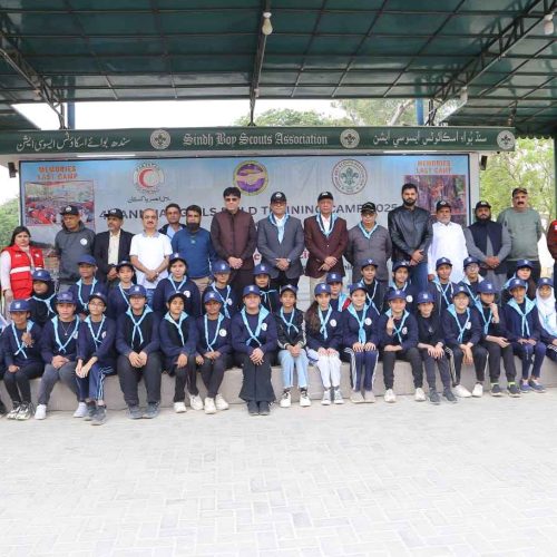 Girls participating in Youth Scouts Training Camp at Gulistan Scout Training Center